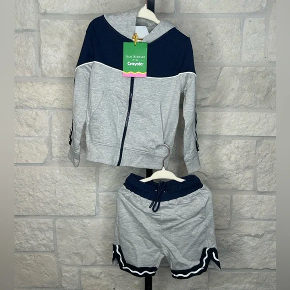 Isaac Mizrahi and Crayola NWT Boys Hoodie and Matching Short Set . Size 4 and 3 - Picture 1 of 7